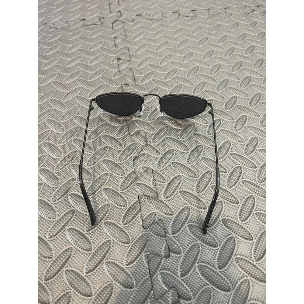 Aerie Sunnies Sunglasses Womens OS Black Metal Slim Cat Eye Matrix Y2K Retro